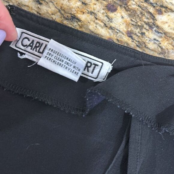 Carlisle Sport Silk Split At Sides Wide Leg High Rise Pants In Black Size M - Picture 9 of 12